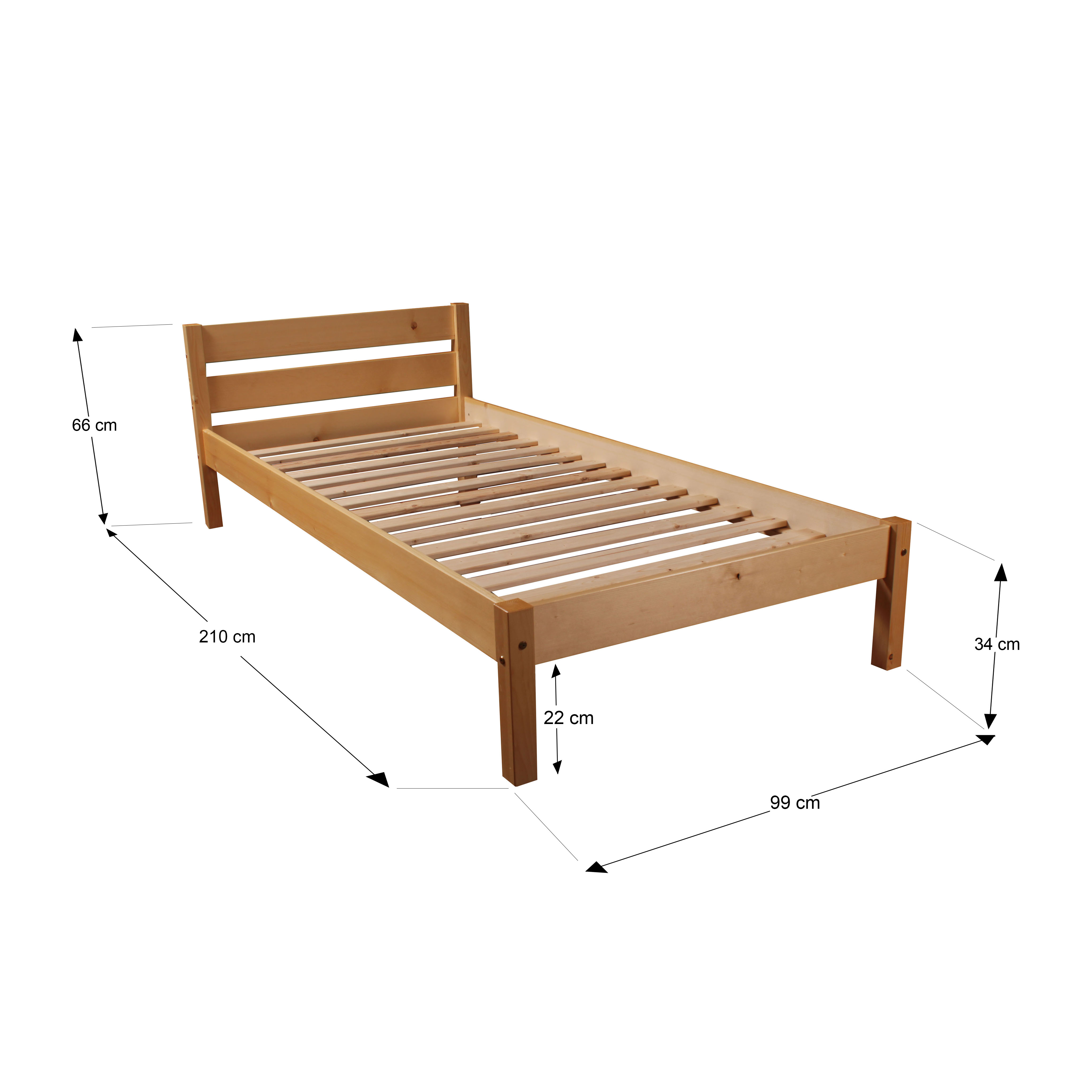 Pat de o persoana Transilvan, Sally, Lemn Masiv, Model 3/1, 90x200 cm, Lacuit